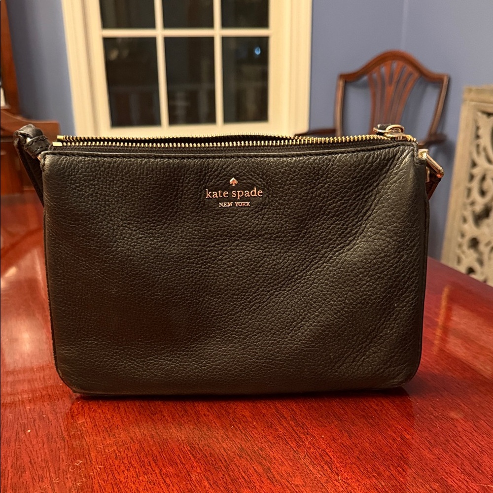 kate spade Black Pebbled Leather Crossbody Bag